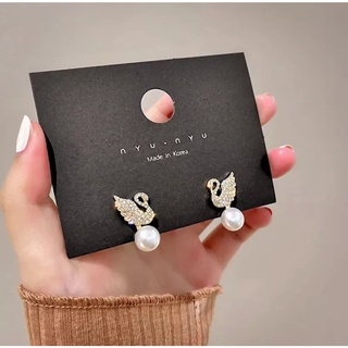 Fashion earrings ต่างหูเงินแท้925 ต่างหูแฟชั่นเกาหลีลายใหม่สุดฮิต ไม่ดำ ไม่แพ้แน่นอน งานมินิมอลน่ารักๆ (พร้อมกล่อง)