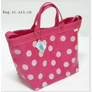 (7.7 ใส่โค้ด 4UV6URR) Bag.it.all_th กระเป๋ากระสอบพลาสติกสานเนื้อหนารุ่น HappyAll , Happy All mini Dot Pink