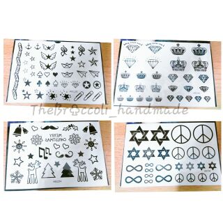 แทททู Tattoo แทททูสีดำ&amp;กลม แผ่นละ 39 บาท มีหลายลาย (สอบถามก่อนนะคะ)