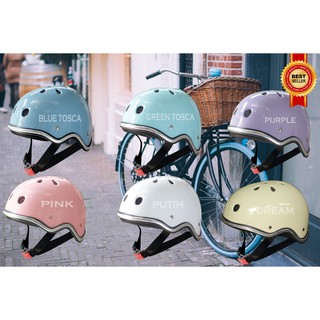 หมวกกันน็อคจักรยานผู้ใหญ่ PASTEL สีโครเมี่ยม (ขี่จักรยาน, เทคบอร์ด, นาฬิกาปลุก, OUTBOUND)