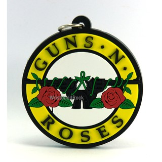 GUNS N ROSES พวงกุญแจ ยาง เท่ๆ กันส์แอนด์โรสเซส ร็อค พังค์ เมทัล GUN111