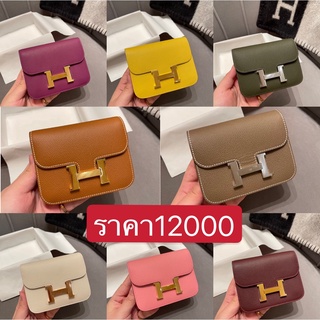 พรี Hermes Kelly slim กระเป๋าคาดเอว epsom กระเป๋าสะพาย หนังแท้ กระเป๋าแฟชั่น แบรนด์เนน หนังวัวแท้