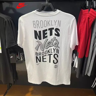 Nike ของแท้ 100% เสื้อยืดแขนสั้น พิมพ์ลาย Brooklyn Sports Basketball สําหรับผู้ชาย CK9075-100