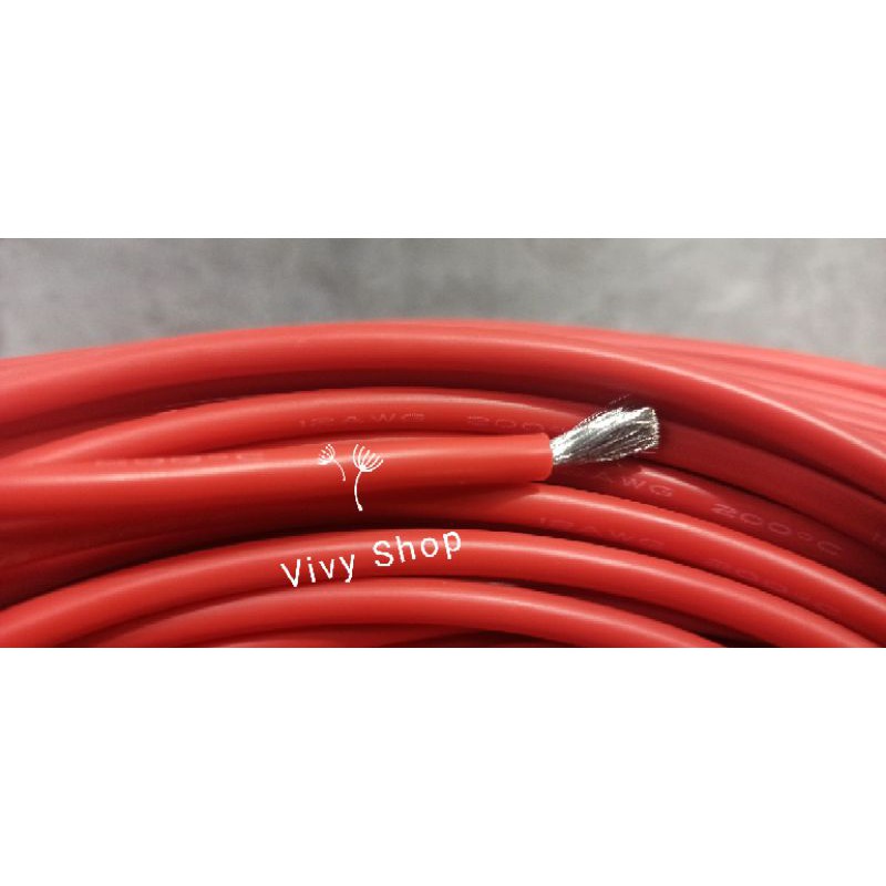 12 Awg  สายซิลิโคน สีดำ/สีแดง ( พร้อมส่งในไทยไม่ต้องรอนาน )