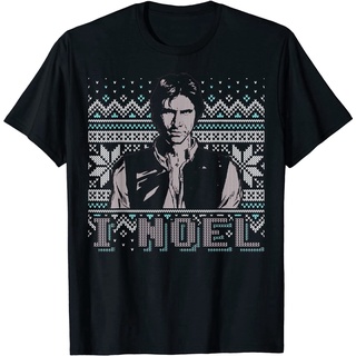 ผ้าฝ้าย 100% เสื้อยืดผู้ชายและผู้หญิง Star Wars I Noel Han Solo Holiday Humor Christmas T-Shirt Short sleeve T-