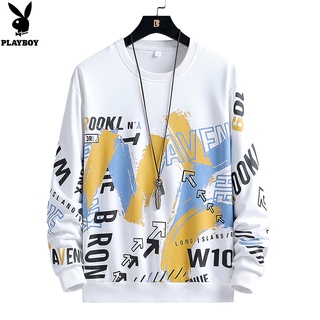 PLAYBOY Fall Mens Sports Sweatshirt Round Neck Long-sleeved T-shirt