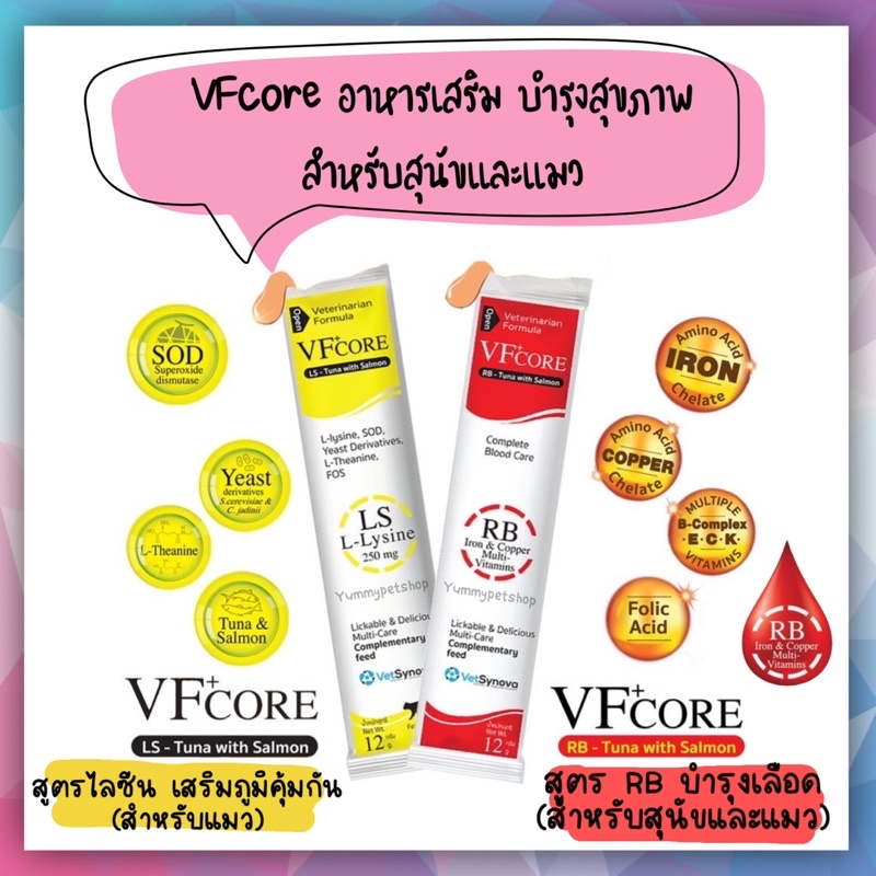 VFcore อาหารเสริมบำรุงสุขภาพ สำหรับสุนัข และแมว ขนาด 12 กรัม