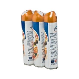 🔥สินค้าขายดี!! เกลด สเปรย์ปรับอากาศ กลิ่นส้ม 320 กรัม x 3 กระป๋อง Glade Orange Spray 320 ml x 3