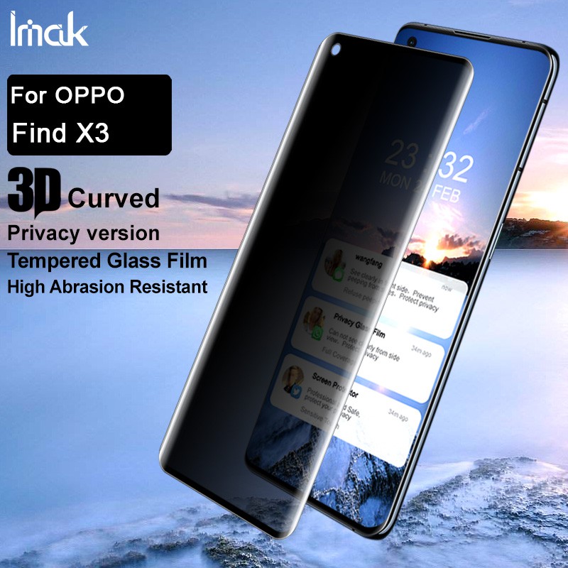 ฟิล์มกันรอยหน้าจอ 3D Imak Oppo Find X3 Find X3 Pro Antipeeping