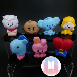 โมเดล Mascot วง BTS 7 ตัว ขนาด 5-6 Cm. งานดี สีสวย ตัวเล็ก น่ารัก กำลังดี มีของ พร้อมส่ง