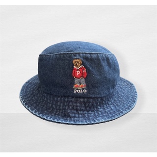 หมวกบักเก็ต POLO ralphlauren bear สียีนส์