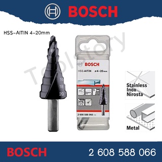 Bosch(สีดำ) Step Drill 4-20mm HSS-AITIN ดอกเจดีย์ #2608588066