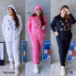 TT16066 Set #Bigsize เสื้อฮู้ดแขนยาว+กางเกงขายาว Set #Bigsize long sleeve hoodie + long pants