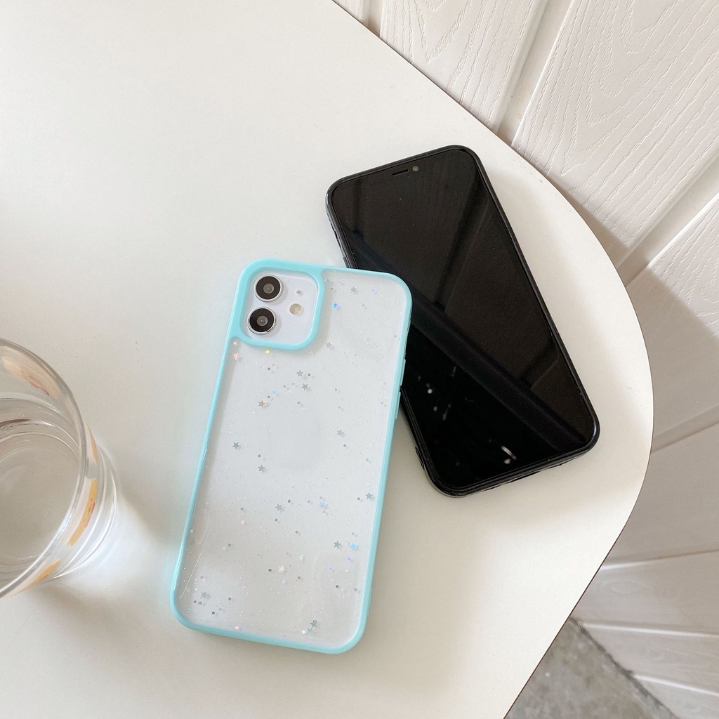 Bling Glitter Phone Case for iPhone 12 12Pro 12ProMAX 11Pro Max Xs XR 8 7Plus SE 2020 Star Sequins Clear Soft TPU Cover #6