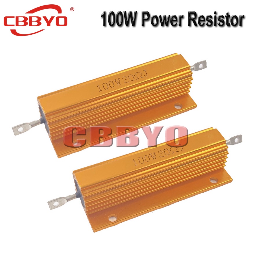 100w 0.01-100K อลูมิเนียมโลหะกรณี Wirewound Resistor 0.1 0.5 1 1.5 2 6 8 10 20R 2.2R 2.7R 6.2R 6.8R 