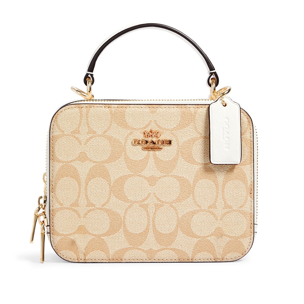 กระเป๋าสะพาย COACH C3148 BOX CROSSBODY IN SIGNATURE CANVAS (IMDQC