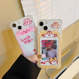 เคสโทรศัพท์มือถือ ลายการ์ตูนน่ารัก พร้อมช่องใส่บัตร สําหรับ Apple Iphone 12promax 11 14promax 13 678plus xs xr