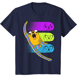 เสื้อยืดผ้าฝ้ายพรีเมี่ยม เสื้อยืด ลาย Cn Adventure Time Jake Neon Faces