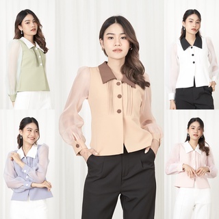 Miss Office (Best Seller) เสื้อเชิ้ตแขนยาวออแกนดี้ DPP (DT-027)