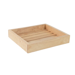 MINIWOOD กระบะพื้นร่อง ถาดเครื่องดื่ม ถาดไม้จริง Wooden Tray ใช้กับเครื่องล้างจานได้