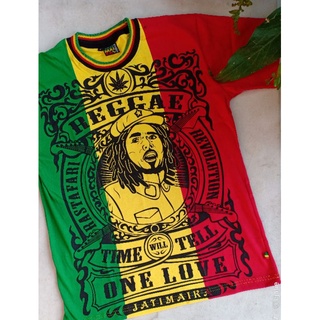 เสื้อเชิ้ต ลาย Rasta reggae Bob Marley สําหรับผู้ชาย