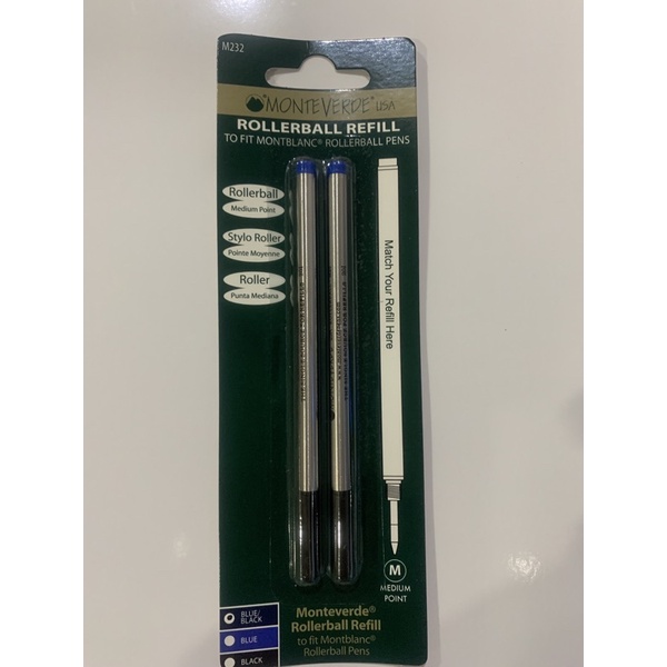 5  Rollerball Refills BLACK MEDIUM  for MONTEVERDE Pen 