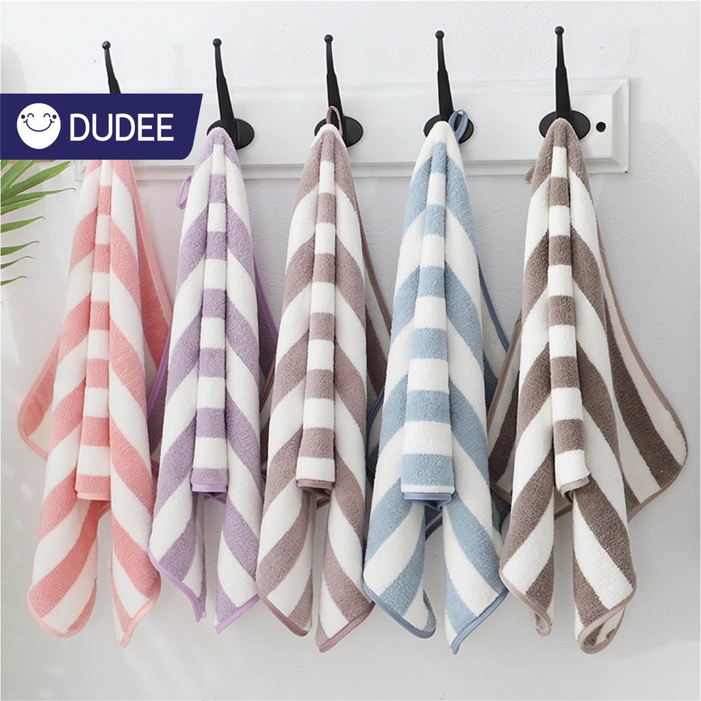DUDEE ผ้าเช็ดหน้าลายลิ้วสีสันสดใส ผ้าไมโครซึมซับน้ำได้ดี ราคาประหยัด