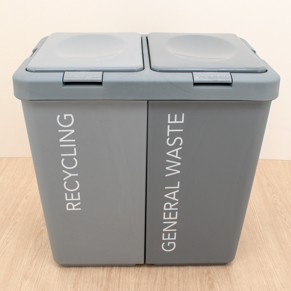 API-130 ถังขยะ ถังแยกขยะรีไซเคิล WASTE BIN 2 ช่อง (สั่งครั้งละ 1ชิ้น เพื่อลดความเสียหายระหว่างจัดส่ง) ( พร้อมส่ง )