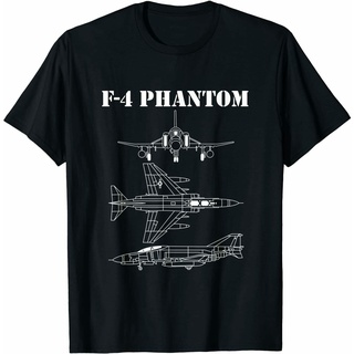 ใหม่ เสื้อยืดแขนสั้น ผ้าฝ้ายแท้ พิมพ์ลายเครื่องบินรบ F 4 Phantom Fighter Jet สไตล์เรโทร สําหรับผู้ชาย