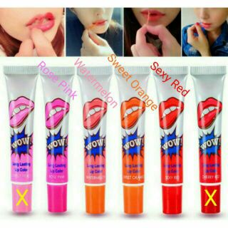 พร้อมส่งจ้ะ🍒🍉🌹ลิปลอก ลิปสักปาก(ลิปtattoo) romantic [wow❤] Lip tatto 24 hr