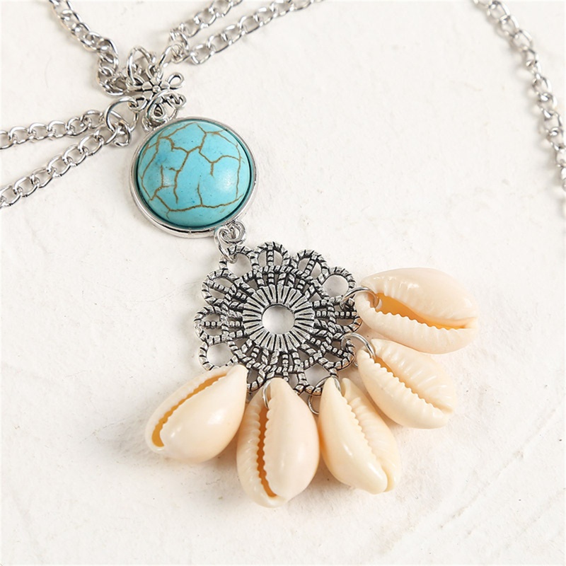 seng Metal Body Chain Sexy Style Simple Multilayer Shell Turquoise ...