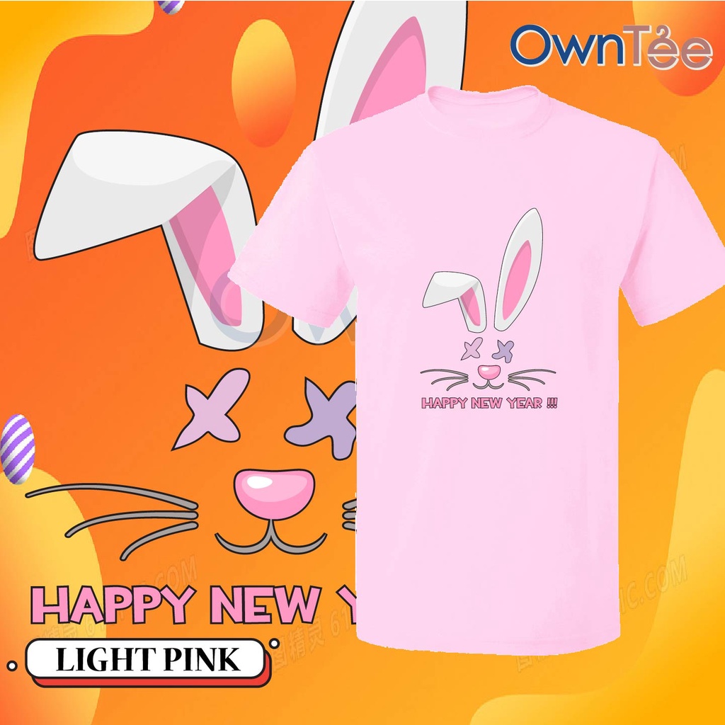 CNY 2023 กระต่ายปี Tshirt CNY 68 สวัสดีปีใหม่ Family Tee คู่สวมใส่ 年新年衣亲子家庭T เสื้อยืด