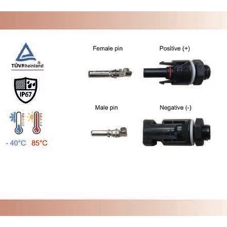 LINK MC4 Connector โซล่าเซลล์ แบบติดตู้ ติดแผง ติดบ๊อก รุ่น CB-1006A