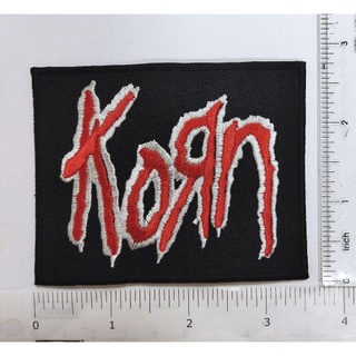 KORN Logo rock band logo โลโก้วงดนตรีร็อค ตัวรีดติดเสื้อ เย็บติดเสื้อ ตกแต่งเครื่องแต่งกาย