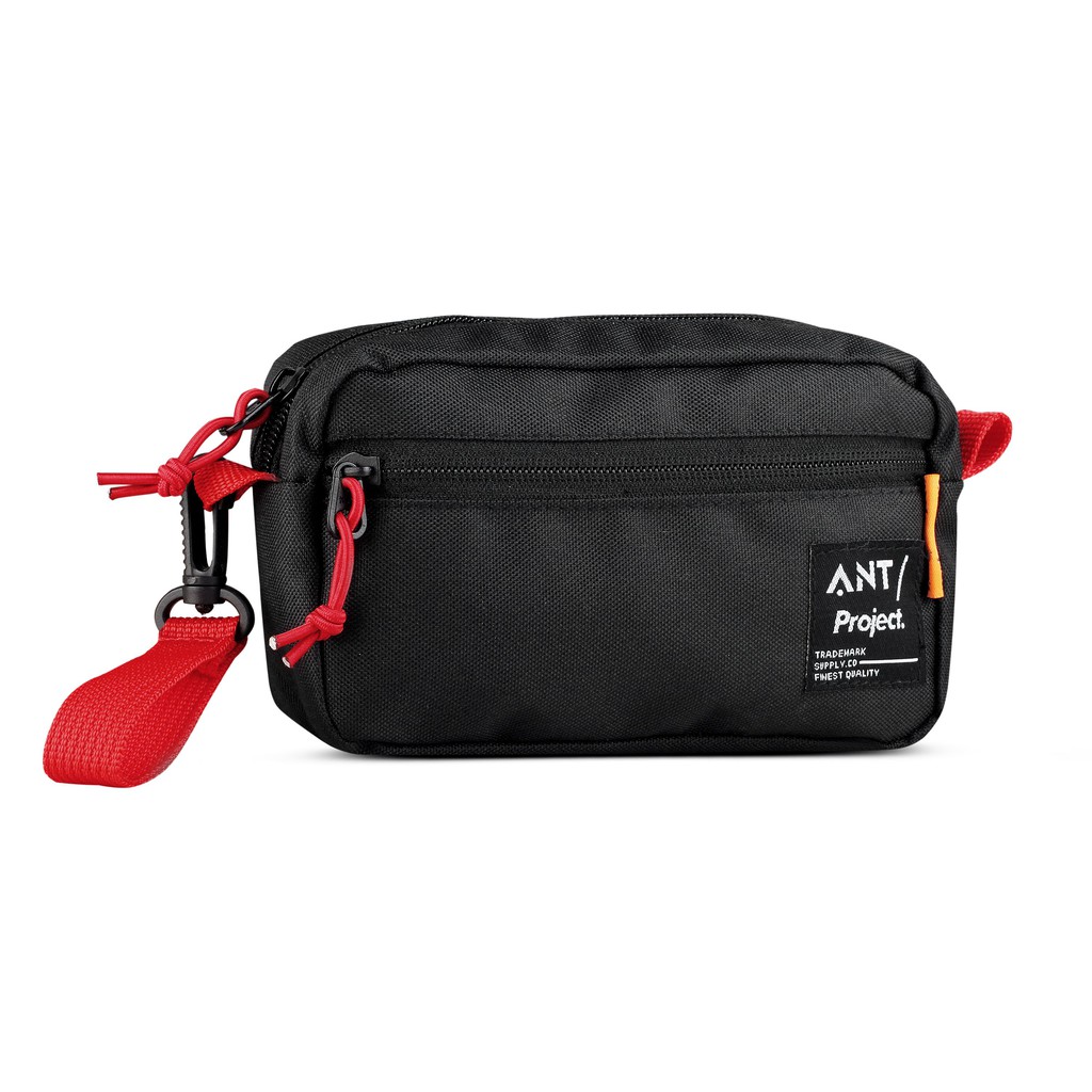 ANT PROJECT Mens Pouch Bag Clutch Hand Bag กระเป๋าใส่เหรียญสีดํา