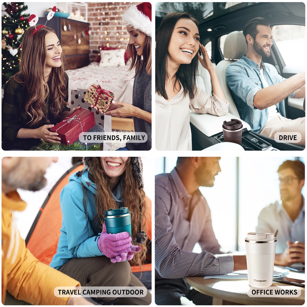 GEMFUL Coffee Travel Mug 380ml/500ml แก้วน้ําสแตนเลสรั่วถ้วยฉนวนสําหรับสํานักงานในรถยนต์ - รูปที่ 7