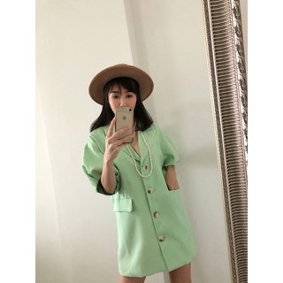 Puff sleeve shirt dress