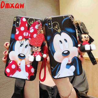 เคสโทรศัพท์มือถือซิลิโคน TPU นิ่ม ลายการ์ตูนมินนี่ มิกกี้น่ารัก พร้อมพวงกุญแจ จี้ตุ๊กตา สำหรับ Vivo V7 Plus V7 Y83 Y81 Y71 V5 Lite Y55 Y51 Y53 2017 Y55S