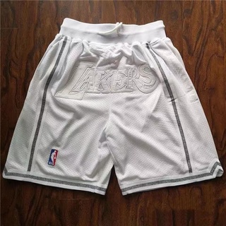เสื้อกีฬาบาสเก็ตบอล ปักลาย Lakers justdon สีขาว สไตล์เรโทร