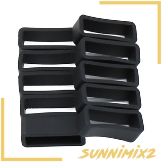 [SUNNIMIX2] 10x Silicone Watchband Strap Buckle Loop Black Wristwatch Holder Retainer Keeper