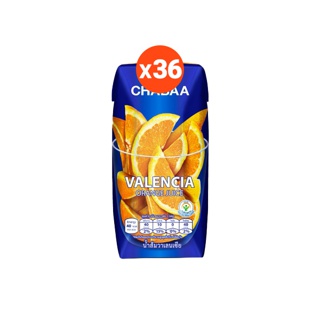 [TLK7DAMT ลด 10%][ส่งฟรี] CHABAA น้ำส้มวาเลนเซีย 40% 180 มล. ยกลัง (36 กล่อง)