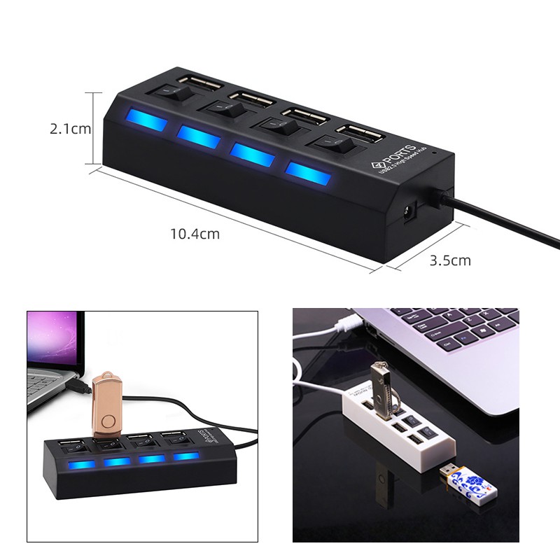 ตัวเพิ่มช่องUSB 2.0 High Speed ช่องเชื่อมต่อHUB Combo Splitter 4 / 7 Port พอร์ตฮับ4ช่อง/7ช่อง USB Switch อะแดปเตอร์USB