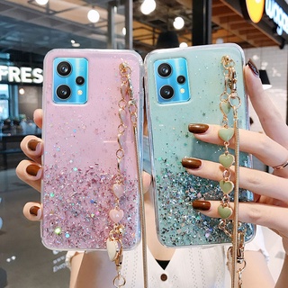 เคส Realme 9 Pro Pro+ Realme 9i มือถือ ยางนิ่ม แบบใส ประดับเลื่อมกลิตเตอร์ ลายท้องฟ้ากลางคืน พร้อมสายคล้องยาว สําหรับ เคสโทรศัพท์ Realme9 Realme9i ปลอก