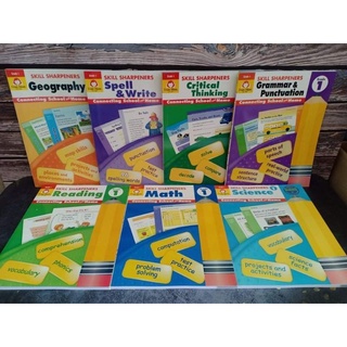 | Grade 1 |Evan-Moor Skill Sharpeners ชุด 7 เล่ม แบบฝึกหัดปกอ่อน