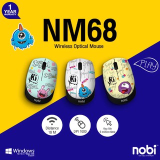 NOBI เมาส์ไร้สาย รุ่น NM68  🚩🚩 รับประกันสินค้า 1 ปี 🚩🚩