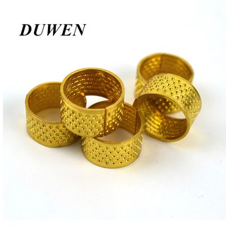 DUWEN หนา Finger Protector โบราณ Thimble แหวน Hardworking เข็ม Thimble เข็มหัตถกรรมในครัวเรือน DIY เครื่องมือเย็บผ้า Accessories