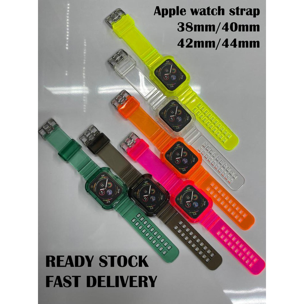 [SCS] Apple watch สายนาฬิกาข้อมือ ซิลิโคนใส เจลลี่ Series 1 2 3 4 5 6 se 38 มม. 40 มม. 42 มม. 44 มม. I watch
