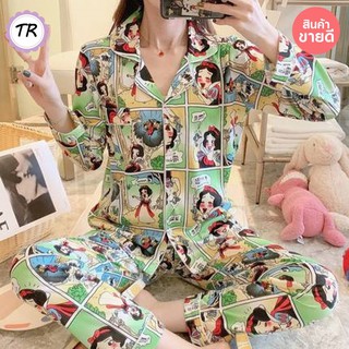 Anacami 🎀พร้อมส่ง🎀 𝙿𝚊𝚓𝚊𝚖𝚊𝚜 🌜🌷🪄  𝒟𝒾𝓈𝓃𝑒𝓎 เซตชุดนอน ชุดนอนน่ารักๆ ชุดนอนลายสโนไวท์👸🍎✨