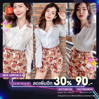 [ลด30%ใช้โค้ด OCTINC30] ชุดเซตเสื้อเชิ้ต+กางเกงขาสั้นลายน้องหมีน่ารัก