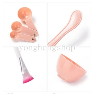 4 In1 Beauty Skin Care พร้อมแปรงผสมไม้พาย ช้อนตวง ชามผสม แปรงแต่งหน้า 6 ชิ้น / ชุด